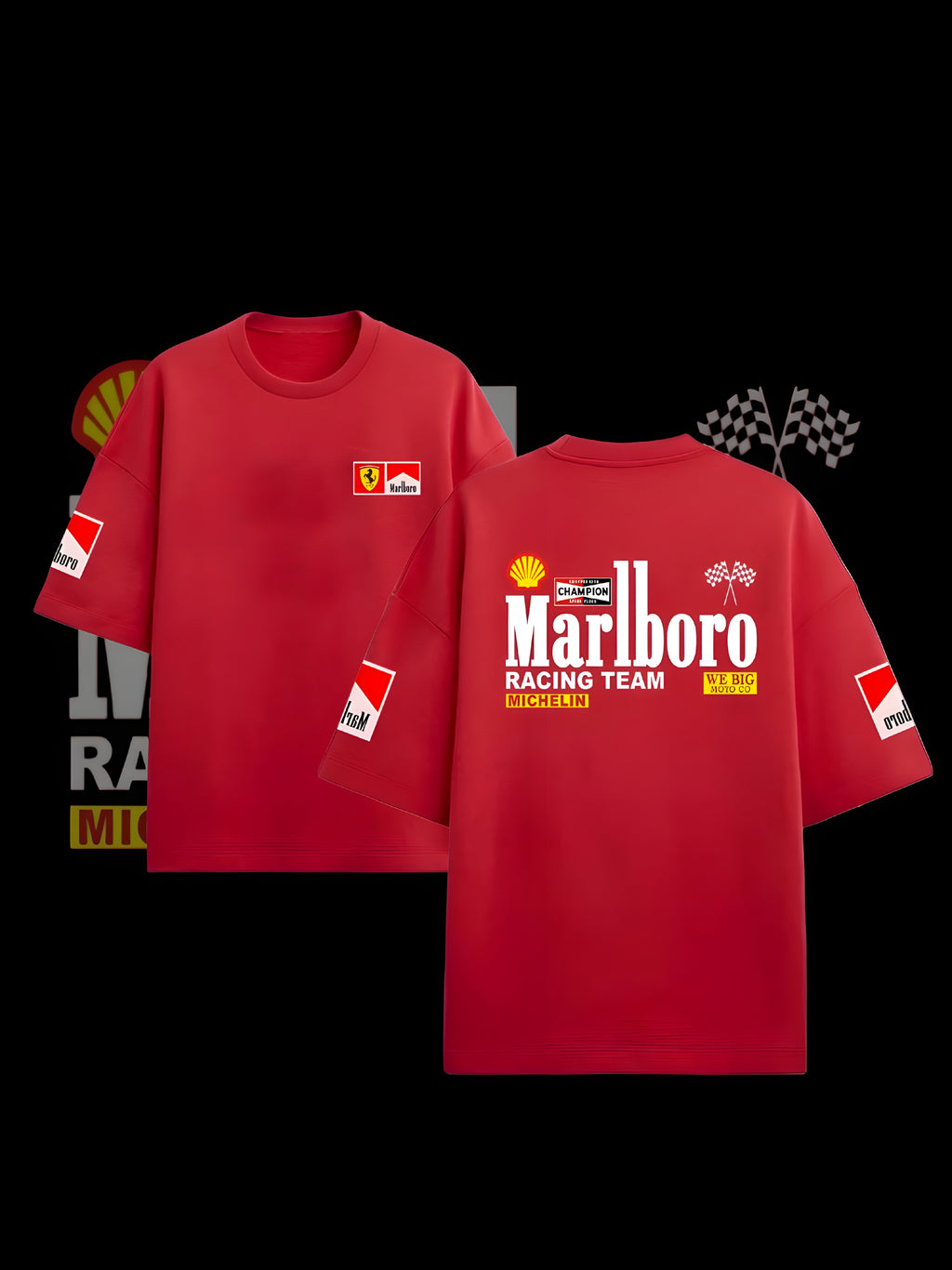 Marlboro x Ferrari Racing Team Oversized Tee – Speed rush Edition