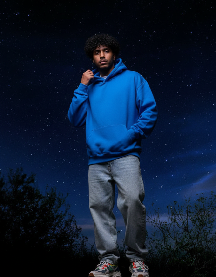 Overtees 450 GSM Hoodie | Premium Heavyweight Solid Cotton Hoodie | Royal Blue