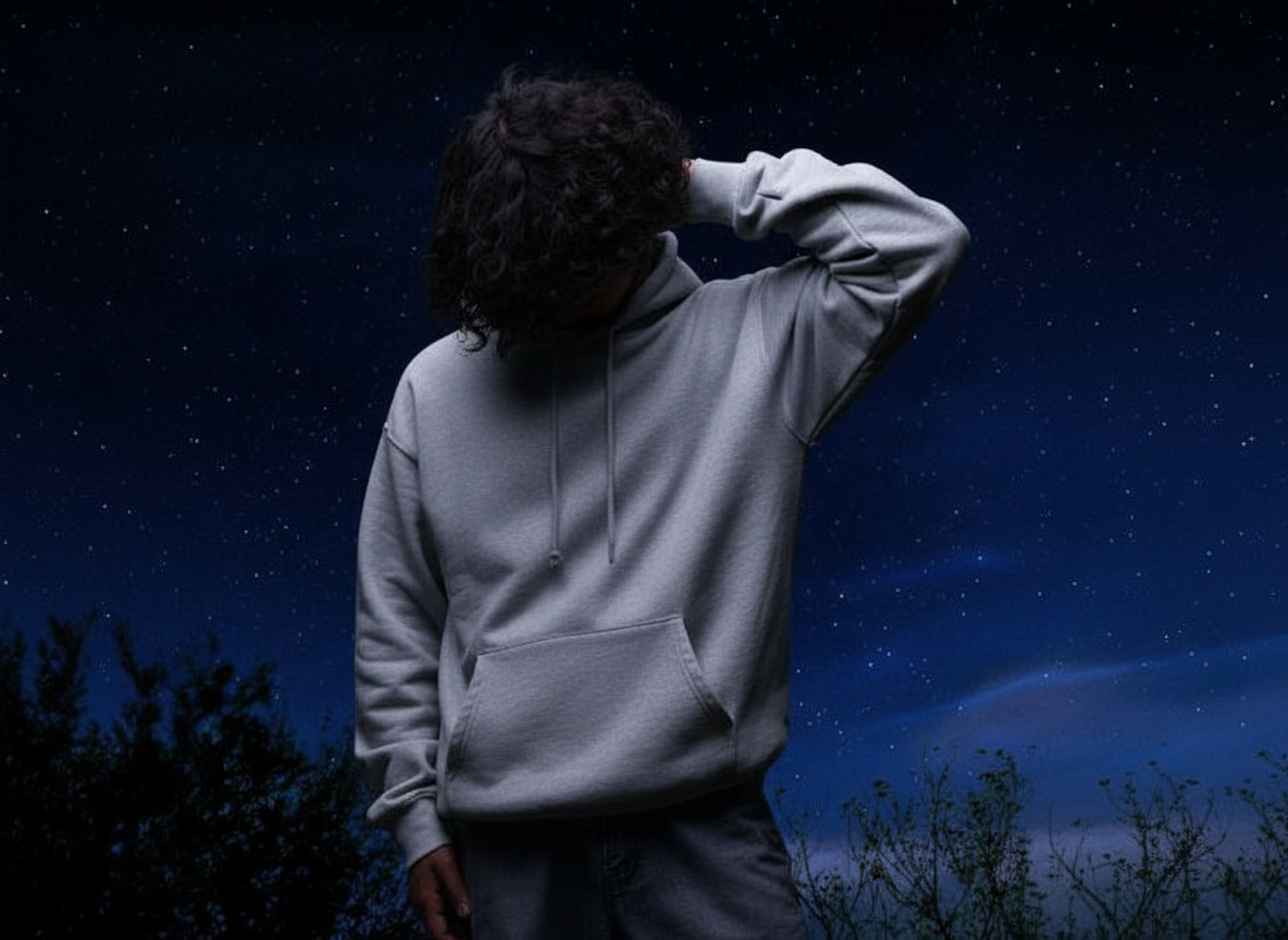 Overtees 450 GSM Hoodie | Premium Heavyweight Solid Cotton Hoodie | Melange Grey